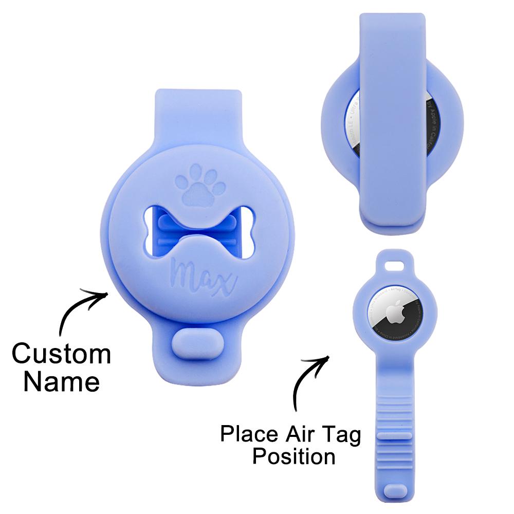 Custom Name Dog Air Tag Holder Silica Gel Collar Accessories