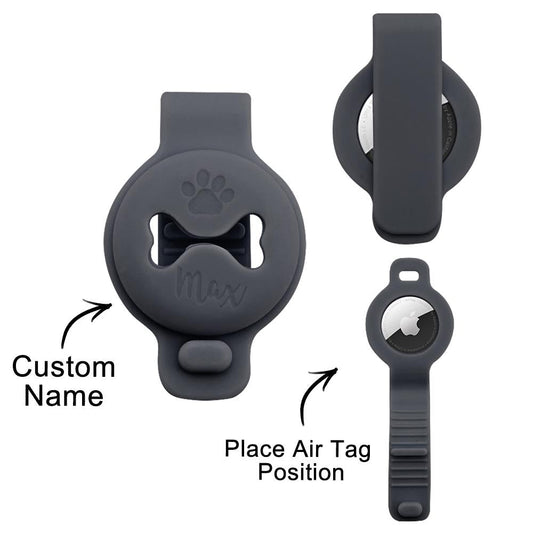 Custom Name Dog Air Tag Holder Silica Gel Collar Accessories