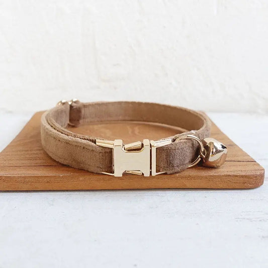 Velvet Cat Collar w/ Bowtie - Engrave Your Pet's ID GROOMY