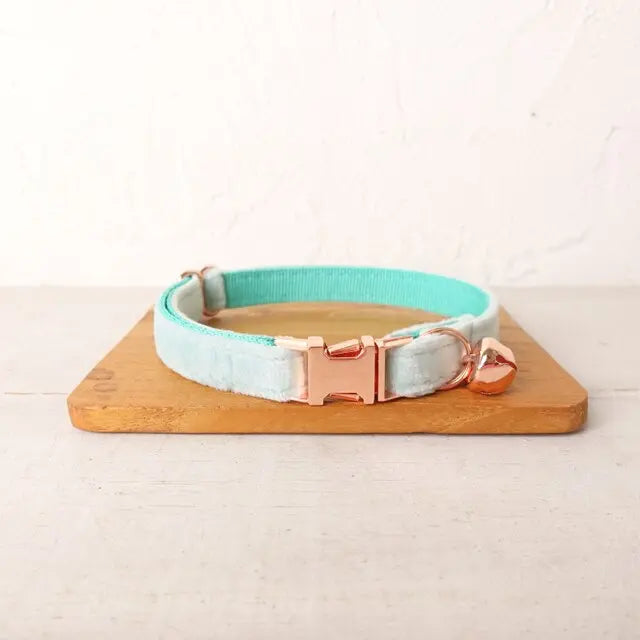 Velvet Cat Collar w/ Bowtie - Engrave Your Pet's ID GROOMY