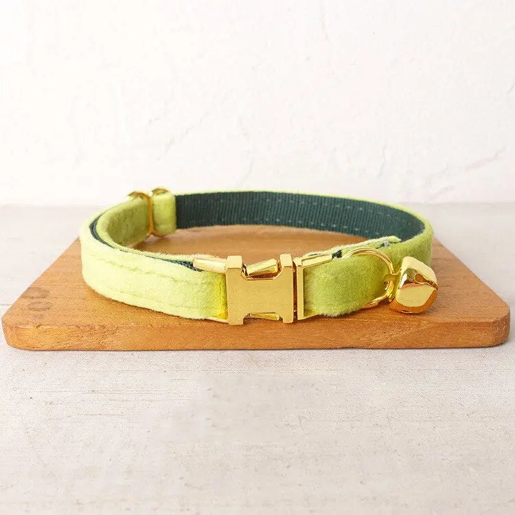 Velvet Cat Collar w/ Bowtie - Engrave Your Pet's ID GROOMY