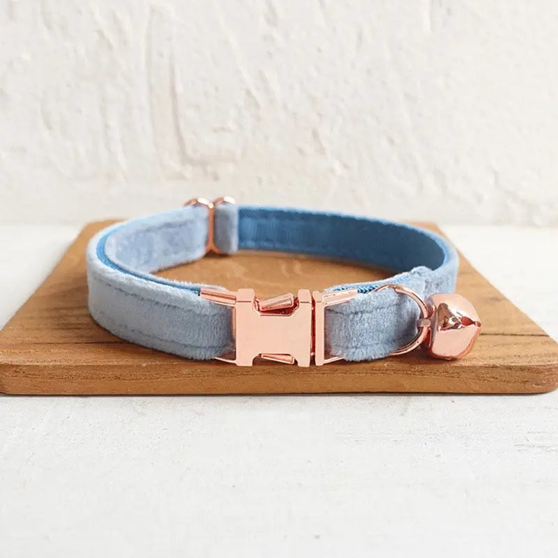 Velvet Cat Collar w/ Bowtie - Engrave Your Pet's ID GROOMY