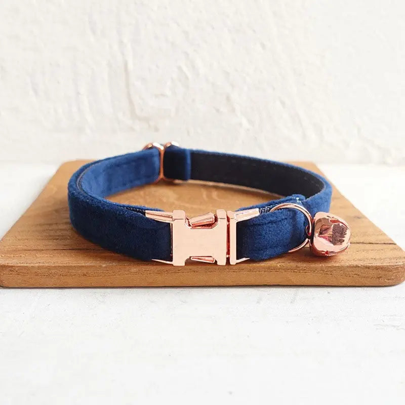 Velvet Cat Collar w/ Bowtie - Engrave Your Pet's ID GROOMY
