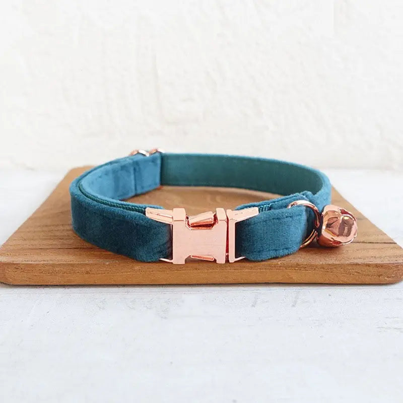 Velvet Cat Collar w/ Bowtie - Engrave Your Pet's ID GROOMY