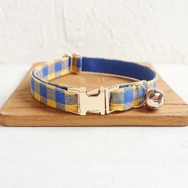 Velvet Pattern Cat Collar w/ Bowtie - Engrave Your Pet's ID GROOMY