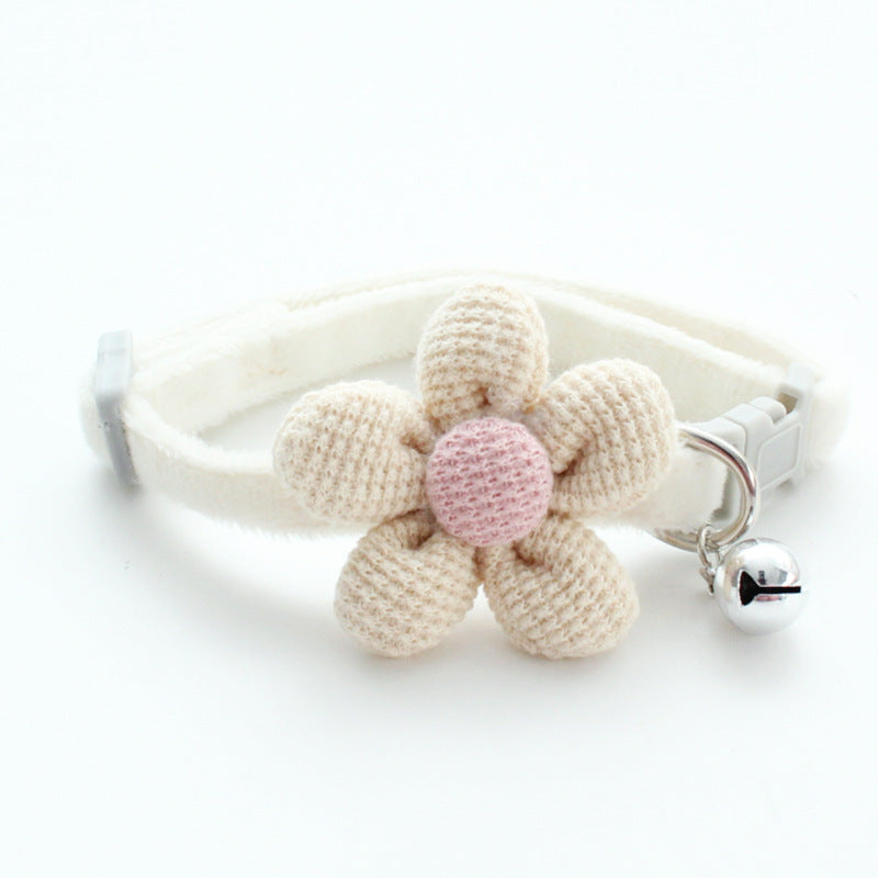 Pet Collar Anti Lock Safety Collar with Flower Adjustable Collar Pet Lover Gift