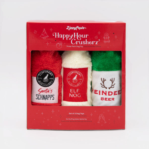 Zippy Paws Holiday Happy Hour Crusherz Set of 3