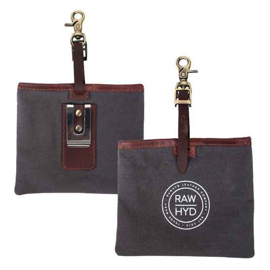 RAWHYD Leather Company Waxed Canvas & Leather Dog Treat Pouch