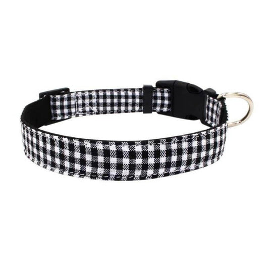 Gingham Dog Collar - Black