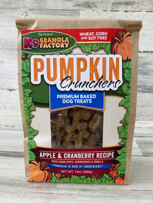 K9 Granola Factory Pumpkin Crunchers Apple & Cranberry Treats 14oz