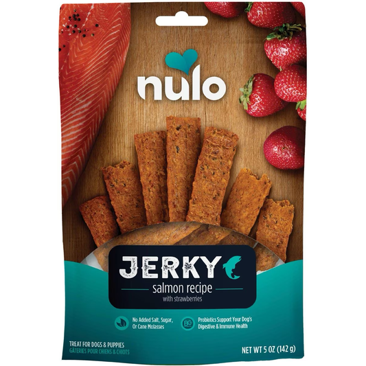 Nulo Freestyle Grain-Free Salmon Recipe with Strawberries Jerky Dog Treats