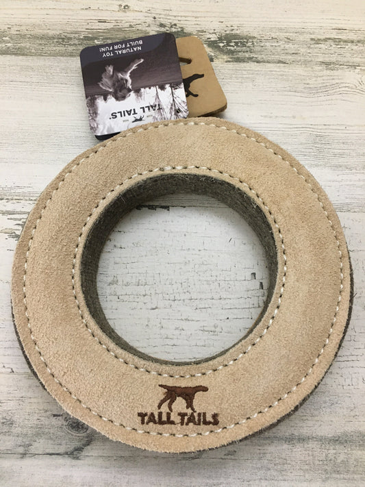 Tall Tails Natural Wool & Leather Ring Dog Toy, 7"