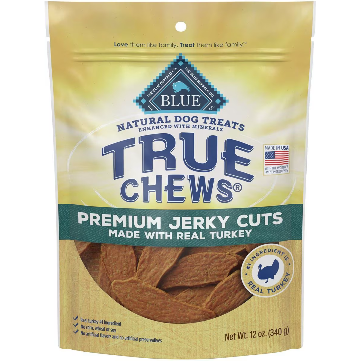 Blue True Chews Dog Treats Jerky Turkey