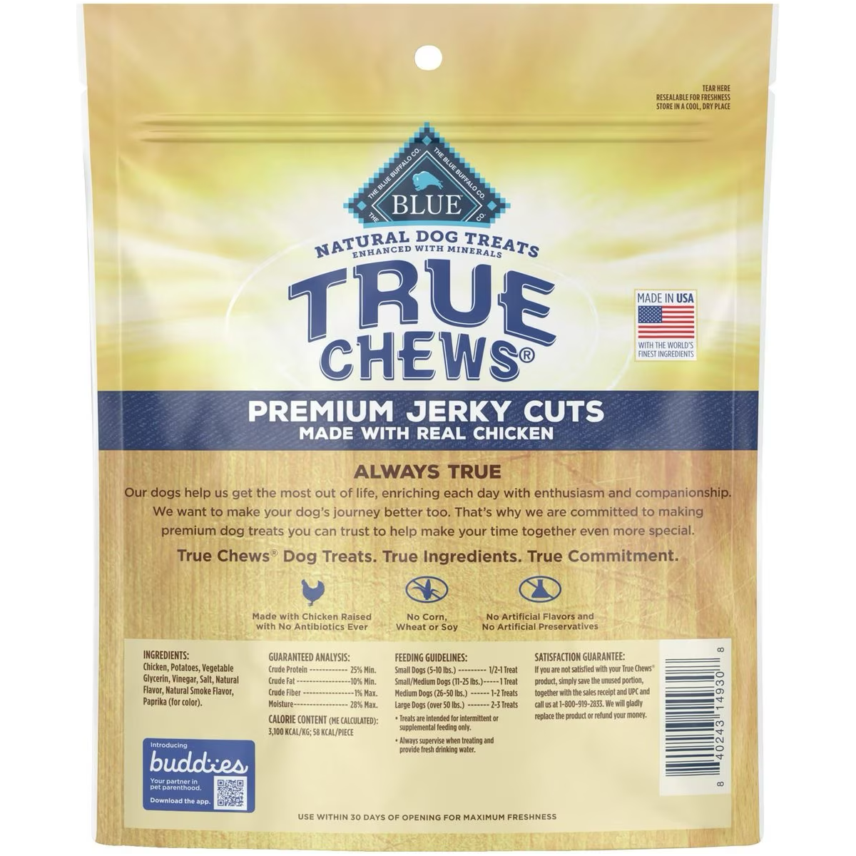 Blue True Chews Dog Treats Jerky Chicken