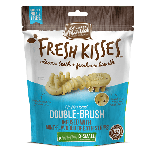 Merrick Fresh Kisses Mint Brush - Bag X-Small Dog Treats X-Small | PetMax Canada